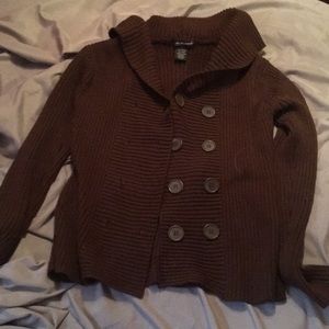 Button down hooded sweater